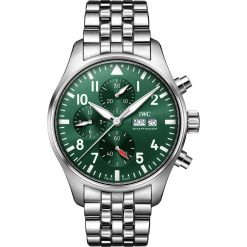IWC Pilot's Chronograph IW378006 Green Dial Stainless Steel Watch