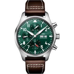 IWC Pilot's Chronograph IW378005 - 43mm Green Dial & Leather Strap