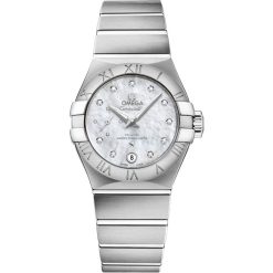 Omega Constellation 27mm Mother of Pearl Diamond Dial Watch 127.10.27.20.55.001