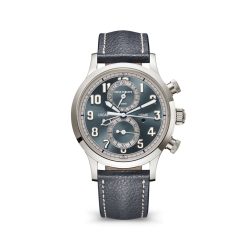 Patek Philippe 5924G-001 Complications Sunburst Blue-Grey Dial Navy Blue Calfskin Leather Strap