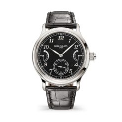 Patek Philippe 6301P-001 GRAND Complications Grand Feu Black Enamel Dial Black Alligator Leather Strap