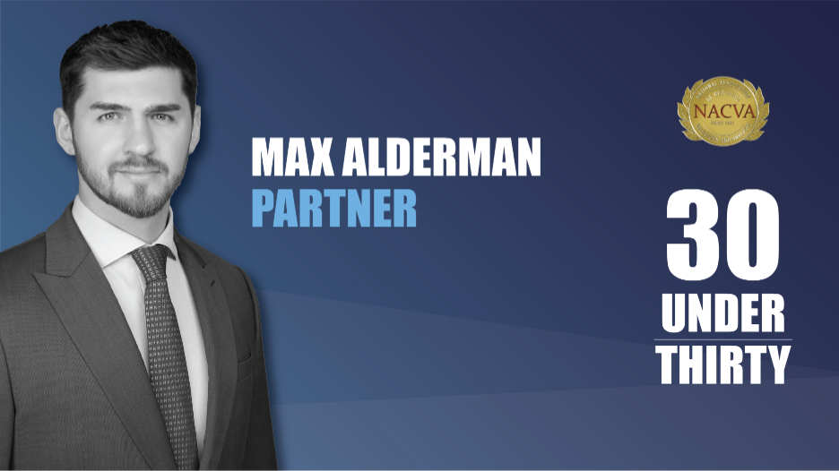 Max Alderman of FE International named NACVA 2024 30 Under Thirty honoree for excellence in M&A and technology investment banking