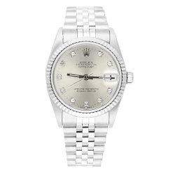 Rolex Datejust 31 Silver Diamond Dial Stainless Steel Watch 68274