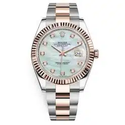 Rolex Datejust 126331 MOP Diamond Oyster 41mm Steel and Everose Gold Mens Watch