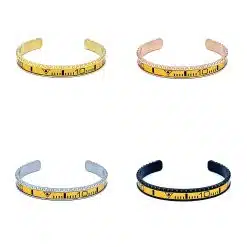Alternative view of Speedometer Style Bracelet 1pcs Stainless Steel Watch Bangle, Yellow with Digits