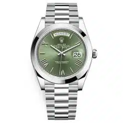 Rolex 228206 Day-Date Green Roman 40mm Platinum Men's Watch