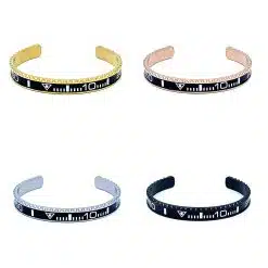 Alternative view of Speedometer Style Bracelet 1pcs Stainless Steel Watch Bangle, Black with Digits