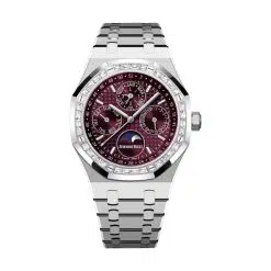 Audemars Piguet 26598BC.ZZ.1220BC.01 Royal Oak Purple with “Grande Tapisserie" Pattern 41mm Dial 18-Carat White Gold Bracelet Watch