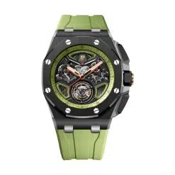 Audemars Piguet 26622CE.OO.D062CA.01 Royal Oak Offshore Black and Green Skeleton 43mm Dial Green Rubber Strap