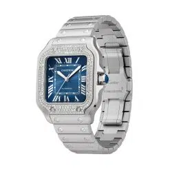 Alternative view of Cartier W4SA0006 Santos de Cartier Blue Dial Medium