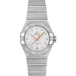 Omega Constellation 27mm Silver Dial Diamond Watch 127.10.27.20.52.001