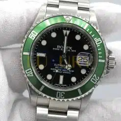 Alternative view of Rolex Kermit Submariner 16610LV Automatic Chronometer Black Dial Men's Watch