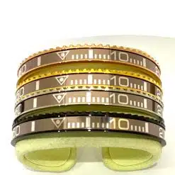 Speedometer Style Bracelet 1pcs Stainless Steel Watch Bangle, Brown with Digits