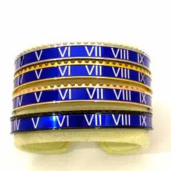 Speedometer Style Bracelet 1pcs Stainless Steel Watch Bangle, Blue