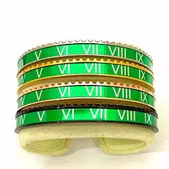 Speedometer Style Bracelet 1pcs Stainless Steel Watch Bangle, Green
