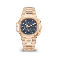 Patek Philippe 5990-1R-001 Nautilus Sunburst Blue Dial Rose Gold Bracelet