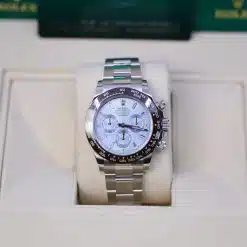 Alternative view of Rolex Cosmograph Daytona 116506 Ice Blue Baguette Diamond Platinum Watch