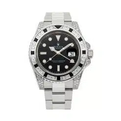 Rolex GMT Master II 116759SANR Black Sapphire and Diamond Bezel Black Dial Watch