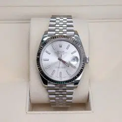 Alternative view of Rolex Datejust 126334-0004 Silver Index Jubilee 41mm Stainless Steel Mens Watch
