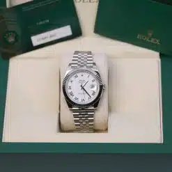 Alternative view of Rolex Datejust 126334-0024 White Roman Jubilee 41mm Stainless Steel Mens Watch