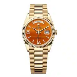 Rolex 128238-0088 Day-Date Carnelian 36mm Yellow Gold Watch