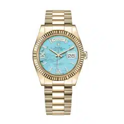Rolex Day-Date 128238-0071 36mm 18K Yellow Gold President Turquoise Diamond Dial