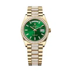 Rolex Day Date 128348rbr-0079 Bright Green Dial & Diamond Bracelet