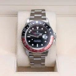 Alternative view of Rolex GMT Master Coke 16710 Black and Red 40mm Steel Oyster Watch