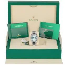 Alternative view of Rolex 228206 Day-Date Ice Blue Roman Dial 40mm Platinum Men's Watch