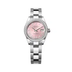 Rolex Lady-Datejust 279384RBR-0006 Pink Roman Numeral 28mm Dial Diamond-Set Bezel Oystersteel Oyster Bracelet Watch