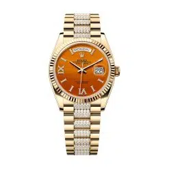 Rolex Day-Date 128238-0089 Carnelian Dial & Diamond Bracelet