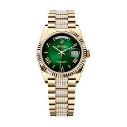 Rolex Day-Date 128238-0119 Green ombré Dial Diamond Bracelet