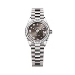 Rolex Lady-Datejust 279139RBR-0010 Dark Grey Dial White Gold Bracelet