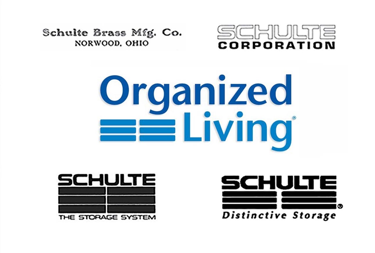 Organized Living and Schulte Logos over the years