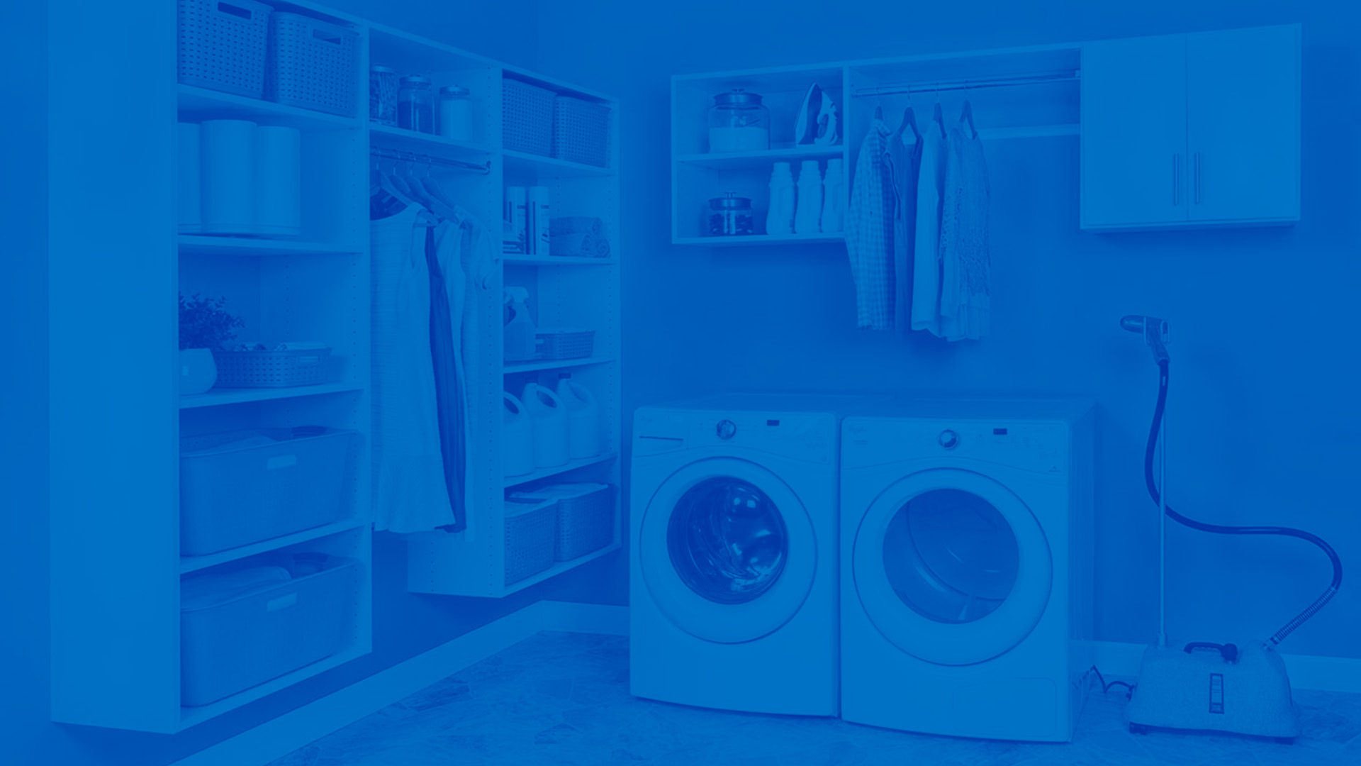 Select laundry room in White. Image is tinted blue.